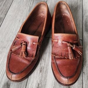 Men's Brown Leather Tassel Loafers - Classic Slip-On